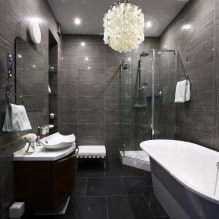 Pilkas vonios kambarys: dizaino ypatybės, nuotraukos, geriausi deriniai-3