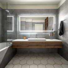 Pilkas vonios kambarys: dizaino ypatybės, nuotraukos, geriausi deriniai-2