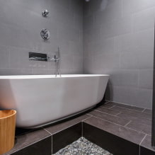 Pilkas vonios kambarys: dizaino ypatybės, nuotraukos, geriausi deriniai-0