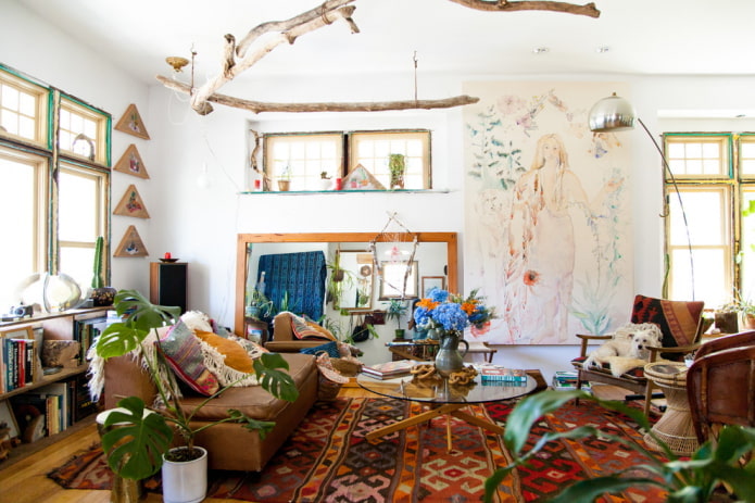 Woonkamer in Boho-stijl