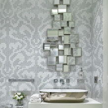 Veidrodžio pasirinkimas vonios kambaryje: tipai, formos, dekoras, spalva, variantai su raštu, foninis apšvietimas-6