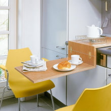 Τραπέζι αναδίπλωσης: φωτογραφία στο εσωτερικό, τύποι, φόρμες, υλικά, ενσωματωμένες επιλογές-1