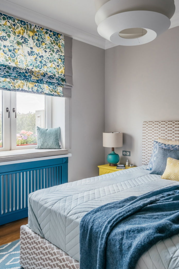 camera da letto con accenti blu