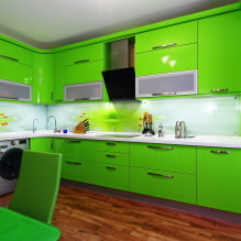 מטבח ירוק: תמונות, רעיונות עיצוב, שילובים עם צבעים אחרים -4