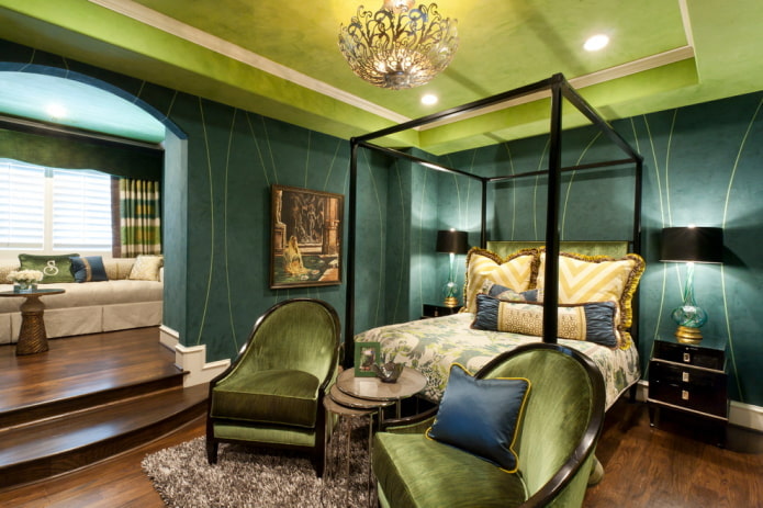 לקשט את חדר השינה בגוונים ירוקים