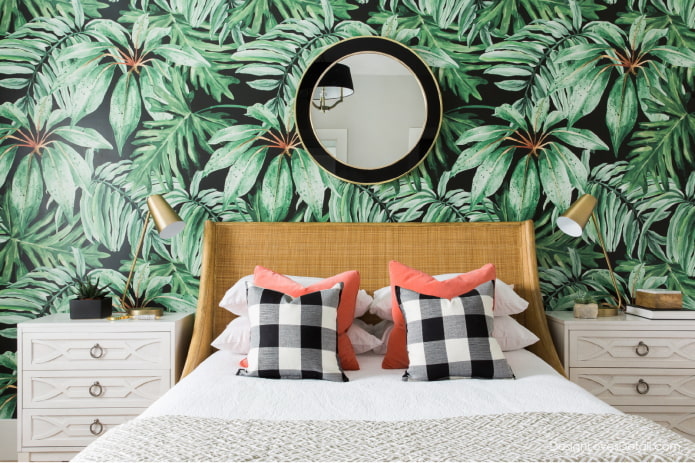 עיצוב חדר שינה בצבעים ירוקים
