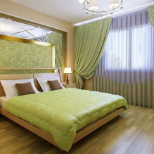 חדר שינה ירוק: גוונים, שילובים, מבחר גימורים, ריהוט, וילונות, תאורה -8