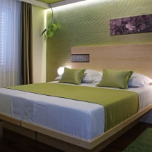 חדר שינה ירוק: גוונים, שילובים, מבחר גימורים, ריהוט, וילונות, תאורה -3