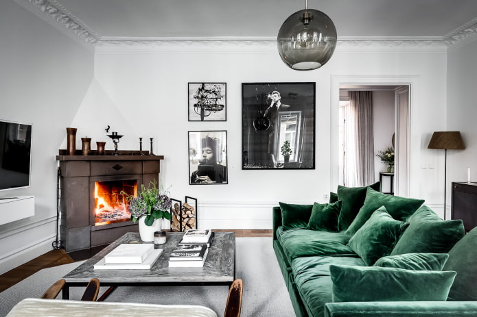 zöld skandináv stílusú kanapé
