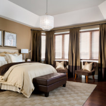 寝室のブラインド：デザインの特徴、種類、素材、色、組み合わせ、写真-8