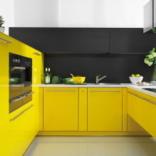 Κίτρινη κουζίνα: χαρακτηριστικά σχεδιασμού, πραγματικά παραδείγματα φωτογραφιών, συνδυασμοί-5