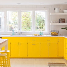 Κίτρινη κουζίνα: σχεδιαστικά χαρακτηριστικά, πραγματικά παραδείγματα φωτογραφιών, συνδυασμοί-4