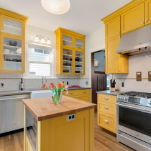 Κίτρινη κουζίνα: σχεδιαστικά χαρακτηριστικά, πραγματικά παραδείγματα φωτογραφιών, συνδυασμοί-2