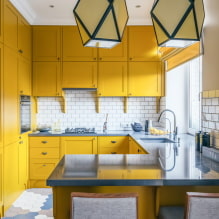Κίτρινη κουζίνα: σχεδιαστικά χαρακτηριστικά, πραγματικά παραδείγματα φωτογραφιών, συνδυασμοί-1