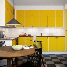 מטבח צהוב: תכונות עיצוב, דוגמאות צילום אמיתיות, שילובים -0