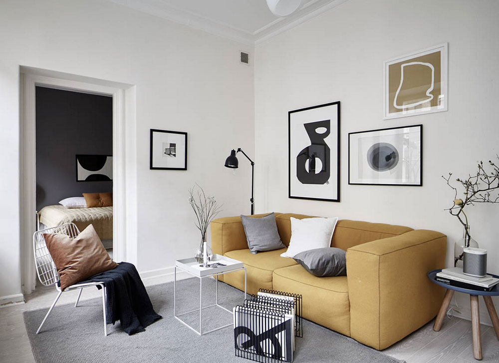 Skandinavisk stil i interiøret i leiligheten